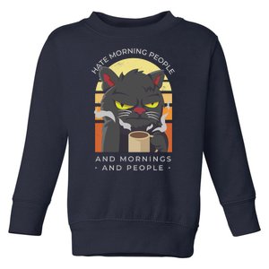 Hate Morning People Cat Funny Toddler Sweatshirt