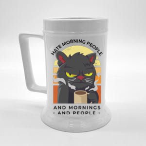 Hate Morning People Cat Funny Beer Stein