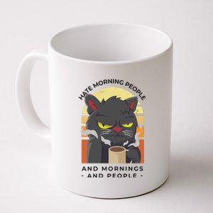 Hate Morning People Cat Funny Coffee Mug