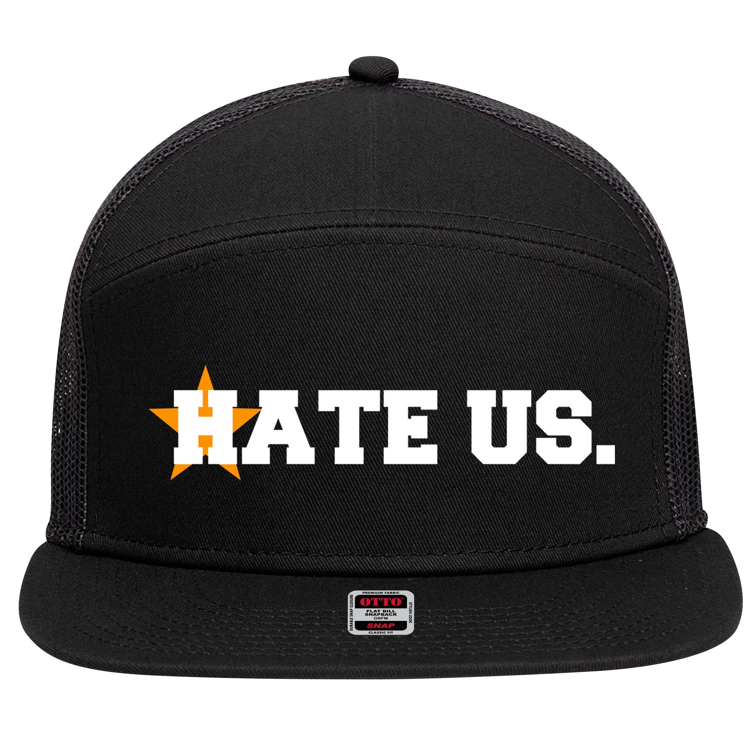 Hate Us Houston Baseball Star 7 Panel Mesh Trucker Snapback Hat