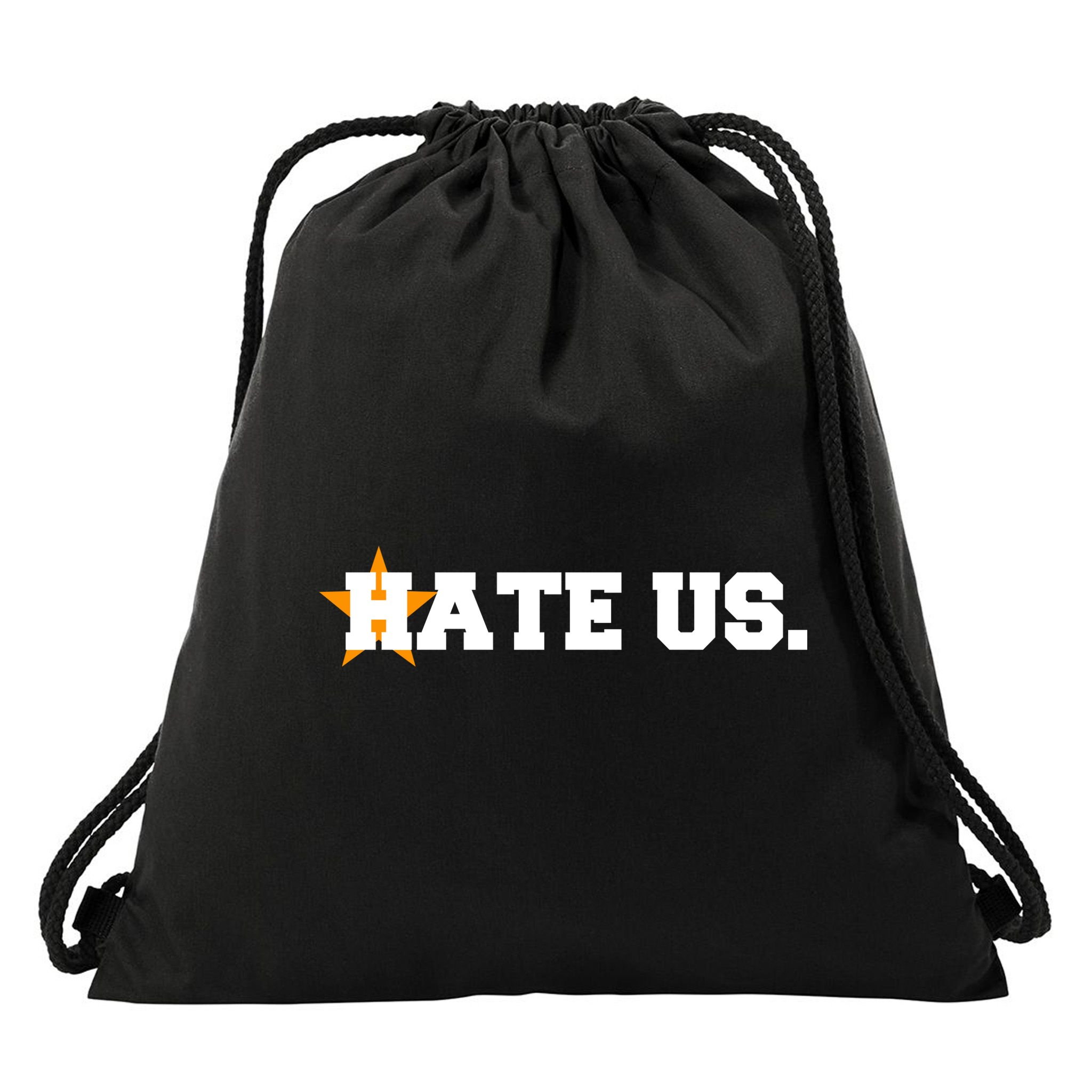 Hate Us Houston Baseball Star Drawstring Bag