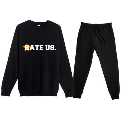 Hate Us Houston Baseball Star Premium Crewneck Sweatsuit Set