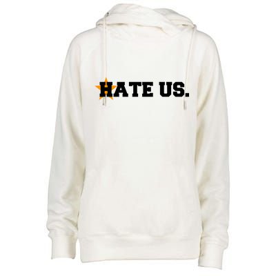 Hate Us Houston Baseball Star Womens Funnel Neck Pullover Hood