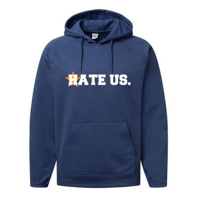 Hate Us Houston Baseball Star Performance Fleece Hoodie