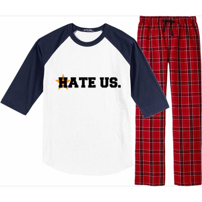 Hate Us Houston Baseball Star Raglan Sleeve Pajama Set