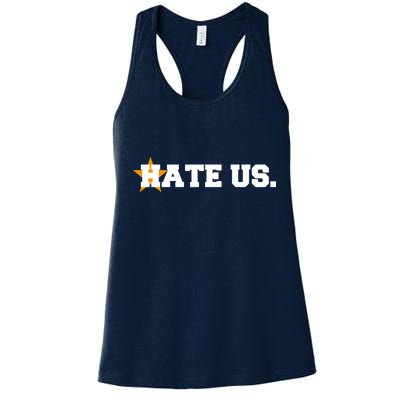 Hate Us Houston Baseball Star Women's Racerback Tank