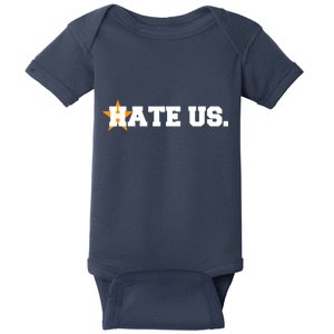 Hate Us Houston Baseball Star Baby Bodysuit