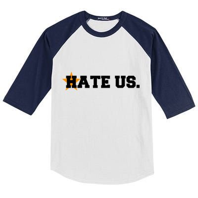 Hate Us Houston Baseball Star Kids Colorblock Raglan Jersey