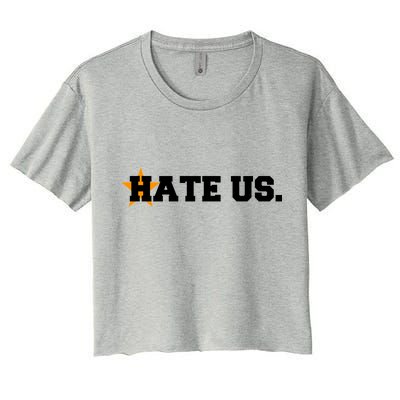 Hate Us Houston Baseball Star Women's Crop Top Tee