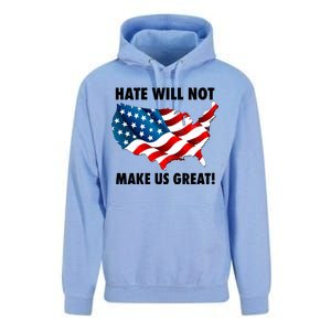 Hate Will Not Make Us Great Unisex Surf Hoodie