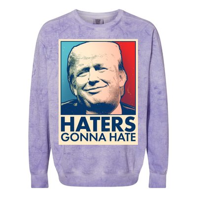 Haters Gonna Hate Poster Pro Trump Colorblast Crewneck Sweatshirt