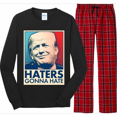 Haters Gonna Hate Poster Pro Trump Long Sleeve Pajama Set