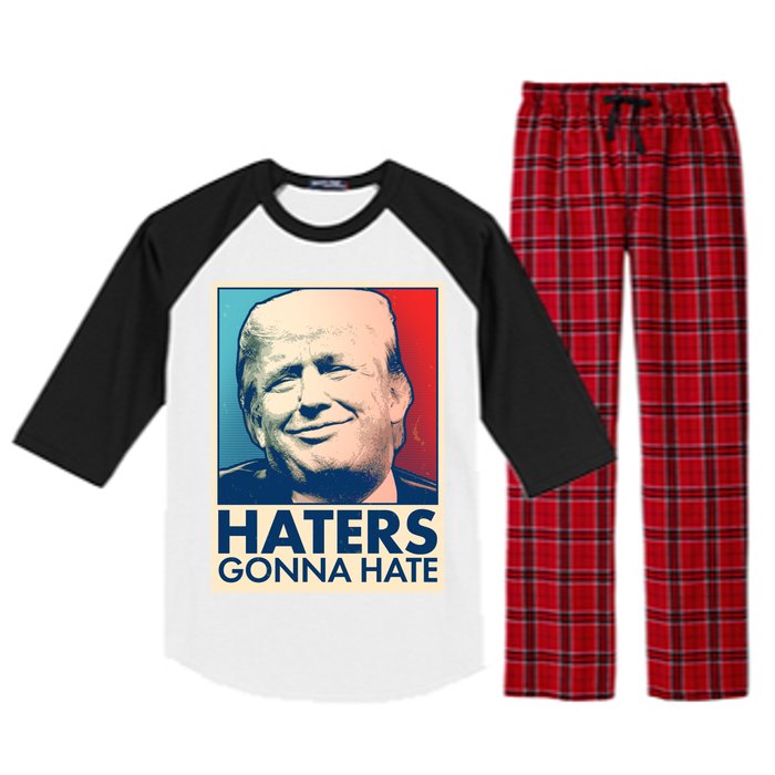 Haters Gonna Hate Poster Pro Trump Raglan Sleeve Pajama Set