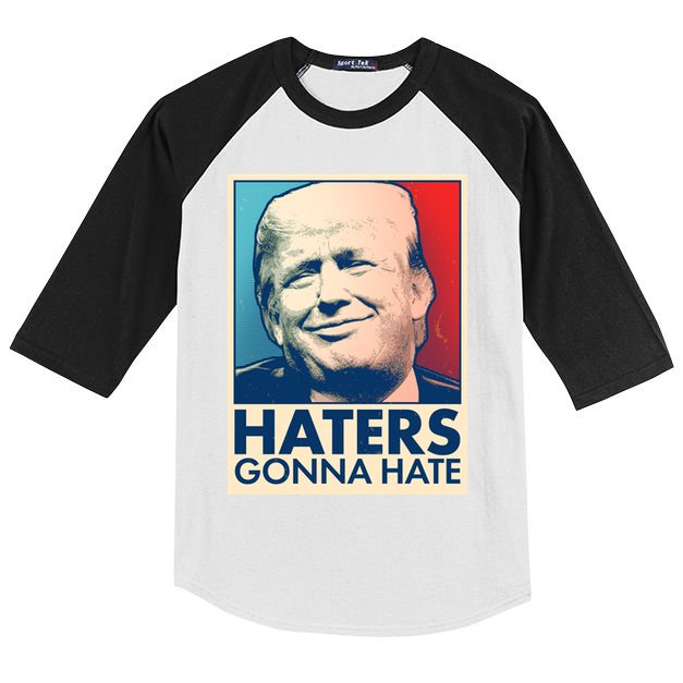 Haters Gonna Hate Poster Pro Trump Kids Colorblock Raglan Jersey
