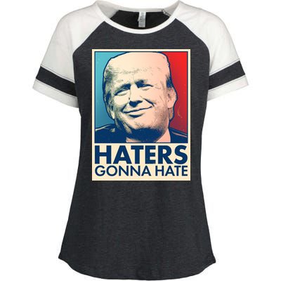 Haters Gonna Hate Poster Pro Trump Enza Ladies Jersey Colorblock Tee