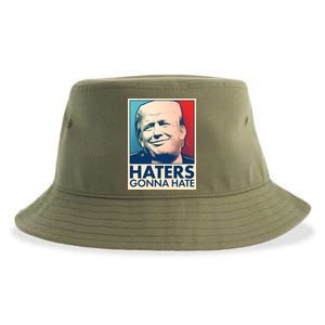 Haters Gonna Hate Poster Pro Trump Sustainable Bucket Hat