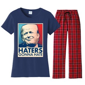 Haters Gonna Hate Poster Pro Trump Women's Flannel Pajama Set