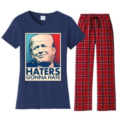 Haters Gonna Hate Poster Pro Trump Women's Flannel Pajama Set