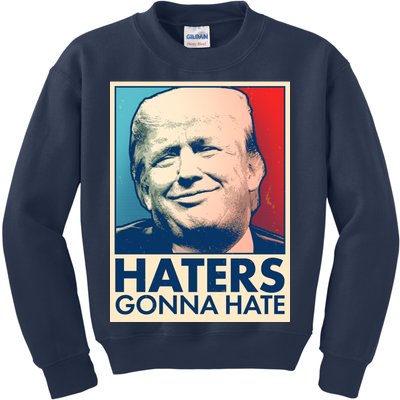 Haters Gonna Hate Poster Pro Trump Kids Sweatshirt