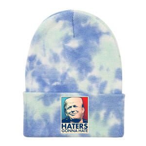 Haters Gonna Hate Poster Pro Trump Tie Dye 12in Knit Beanie