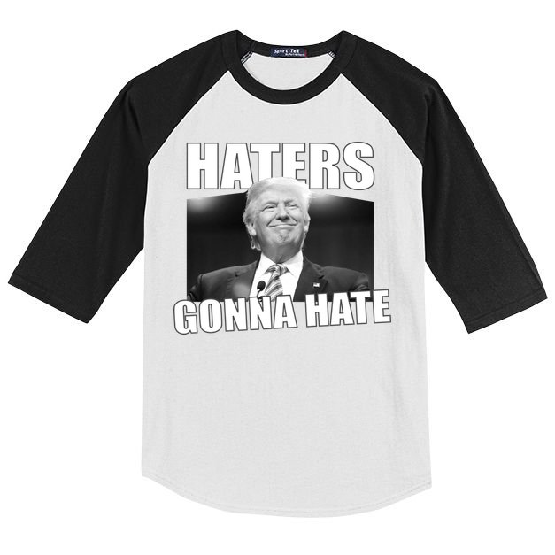 Haters Gonna Hate Trump Kids Colorblock Raglan Jersey