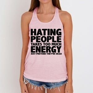 Hating People Takes Too Much Energy Women's Knotted Racerback Tank