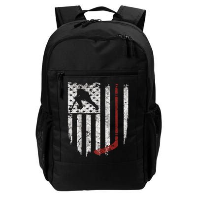 Hockey American Usa Flag Gift Mens Tee Gift Backpack