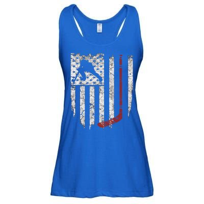 Hockey American Usa Flag Gift Mens Tee Gift Ladies Essential Flowy Tank