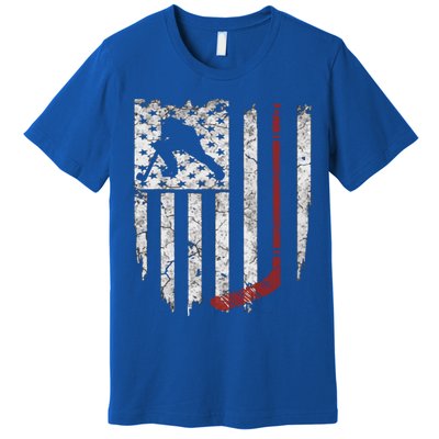 Hockey American Usa Flag Gift Mens Tee Gift Premium T-Shirt