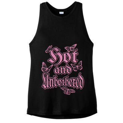Hot And Unbothered Butterfly Quote Ladies PosiCharge Tri-Blend Wicking Tank