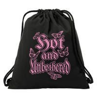 Hot And Unbothered Butterfly Quote Drawstring Bag