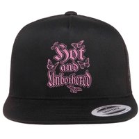 Hot And Unbothered Butterfly Quote Flat Bill Trucker Hat