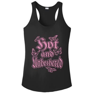 Hot And Unbothered Butterfly Quote Ladies PosiCharge Competitor Racerback Tank