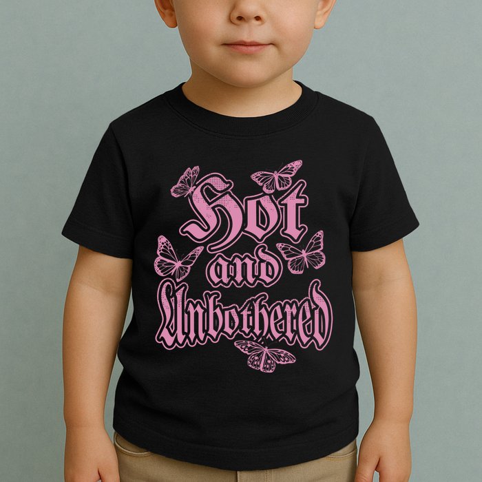 Hot And Unbothered Butterfly Quote Toddler T-Shirt