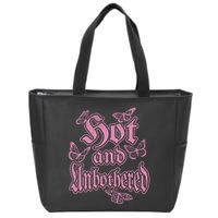 Hot And Unbothered Butterfly Quote Zip Tote Bag