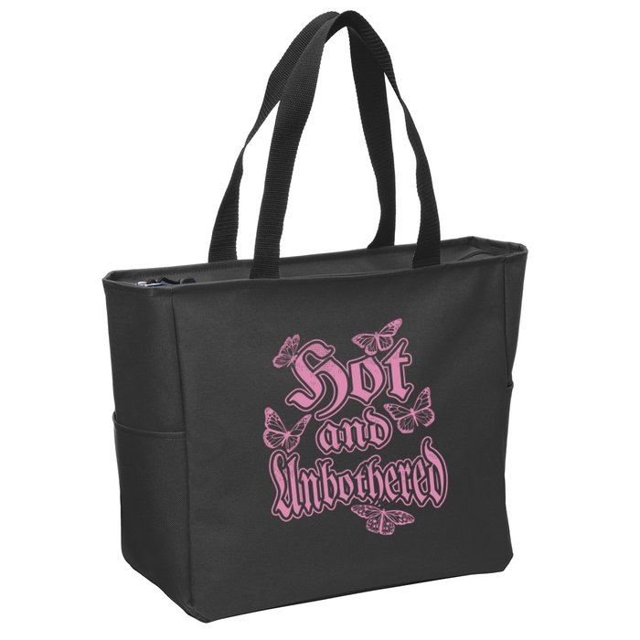 Hot And Unbothered Butterfly Quote Zip Tote Bag