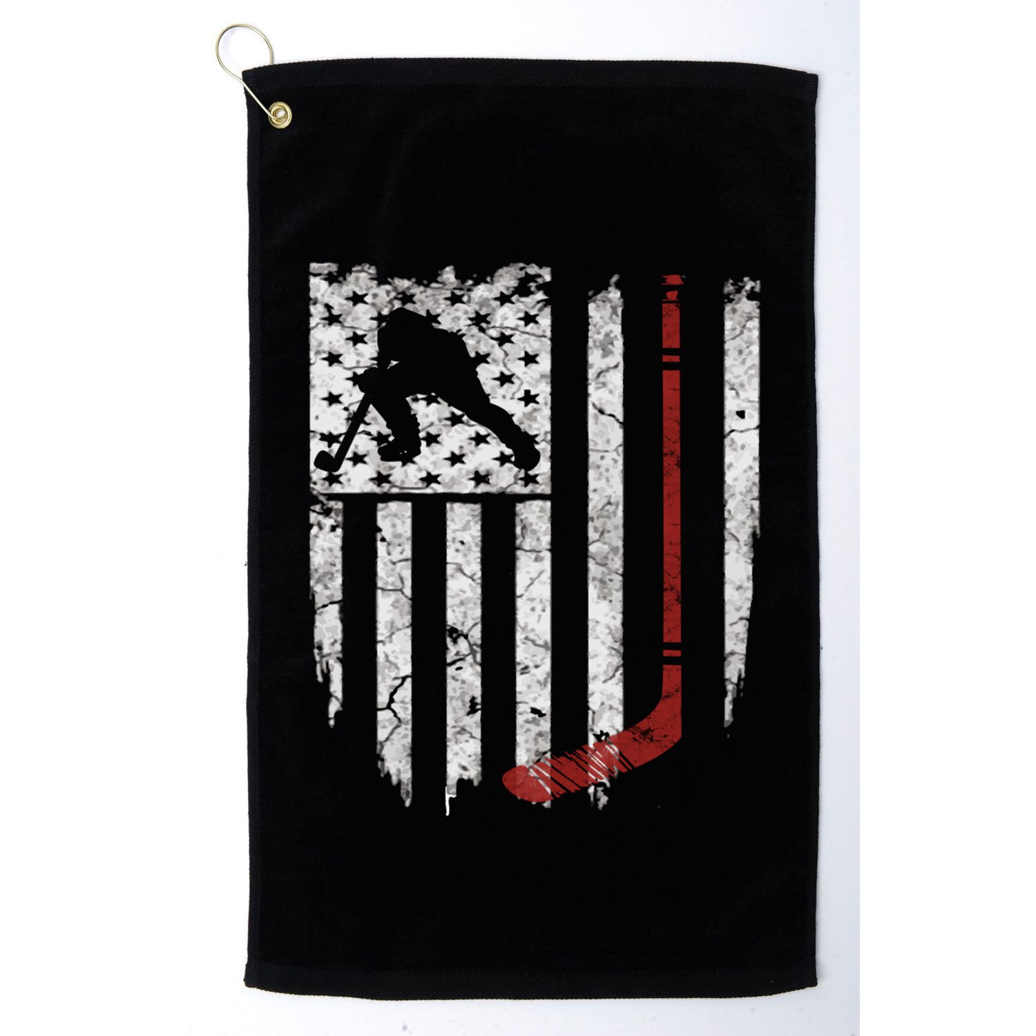 Hockey American Usa Flag Gift Gift Golf Towel
