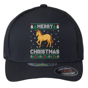 Horse Animal Ugly Christmas Gift Flexfit Unipanel Trucker Cap