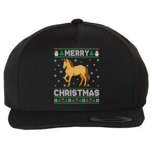 Horse Animal Ugly Christmas Gift Wool Snapback Cap