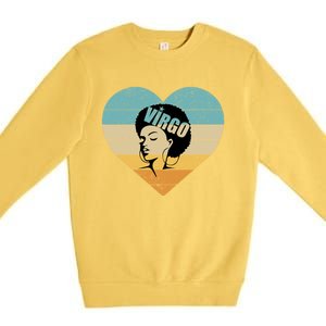 Heart Afro Virgo Zodiac Sign Gift Premium Crewneck Sweatshirt