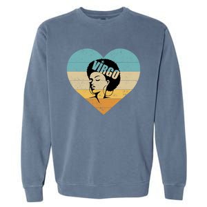 Heart Afro Virgo Zodiac Sign Gift Garment-Dyed Sweatshirt