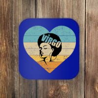 Heart Afro Virgo Zodiac Sign Gift Coaster