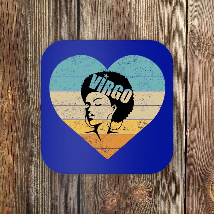 Heart Afro Virgo Zodiac Sign Gift Coaster