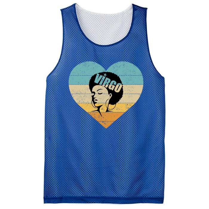 Heart Afro Virgo Zodiac Sign Gift Mesh Reversible Basketball Jersey Tank