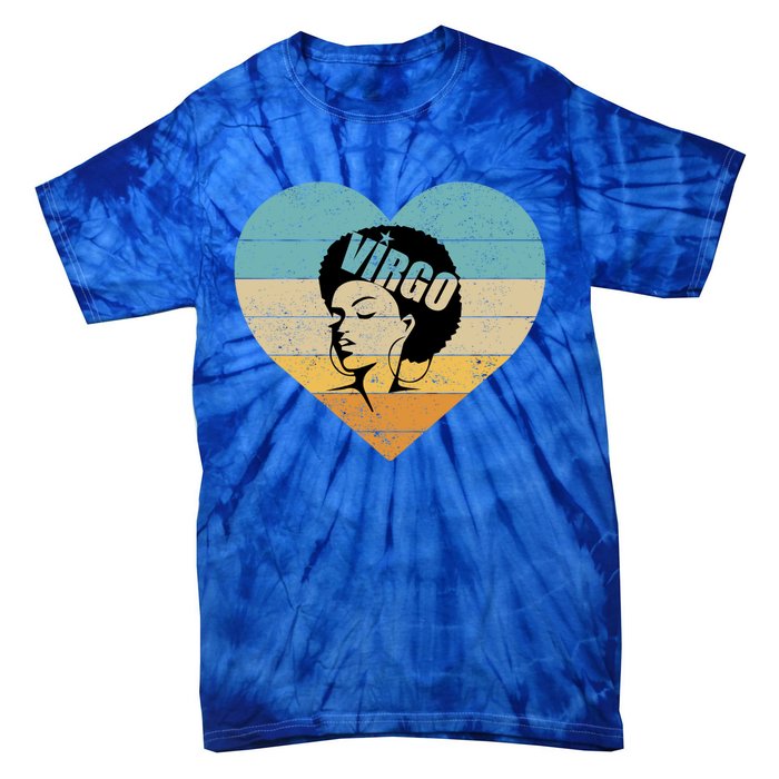 Heart Afro Virgo Zodiac Sign Gift Tie-Dye T-Shirt