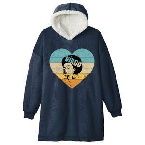 Heart Afro Virgo Zodiac Sign Gift Hooded Wearable Blanket