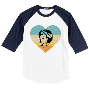 Heart Afro Virgo Zodiac Sign Gift Baseball Sleeve Shirt