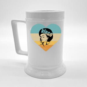 Heart Afro Virgo Zodiac Sign Gift Beer Stein