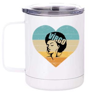 Heart Afro Virgo Zodiac Sign Gift 12 oz Stainless Steel Tumbler Cup