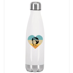 Heart Afro Virgo Zodiac Sign Gift Stainless Steel Insulated Water Bottle